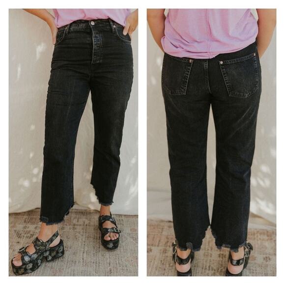 Free People We The Free The Tapered Baggy High Rise Boyfriend Fit Jeans Size 27 - Picture 9 of 10